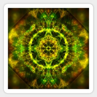 Vibrant electric fractal mandala Sticker